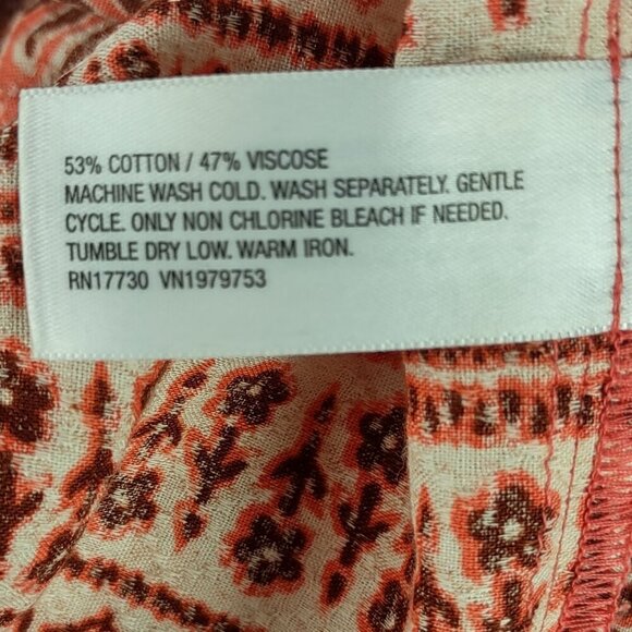 Knox Rose XS Flutter Sleeve Boho Ruffle Dress Orange White NWT Cotton Blend - Picture 11 of 11